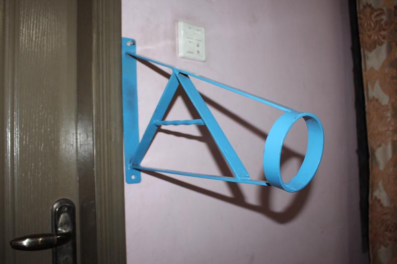 Classic Blue One Step Rail - Wall mounted iron handrail with blue powder coat finish